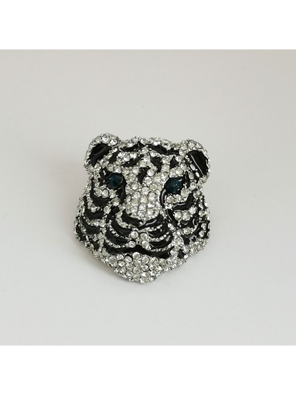 Crystal Tiger head brooch pin Siberian tiger 🆕